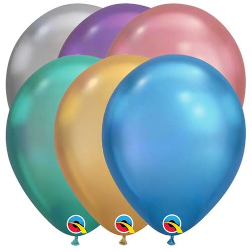 Q (100) 11" Chrome Assortment balloons