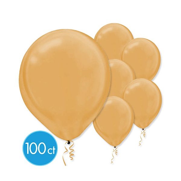 ECONO (100) 12" Pearl Gold balloons