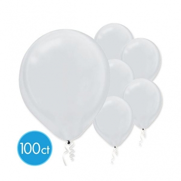 ECONO (100) 12" Pearl Silver balloons