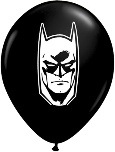 Q (100) 5" Batman Face Black balloons