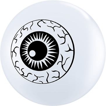 Q (100) 5" Eye ball Topprint White balloons