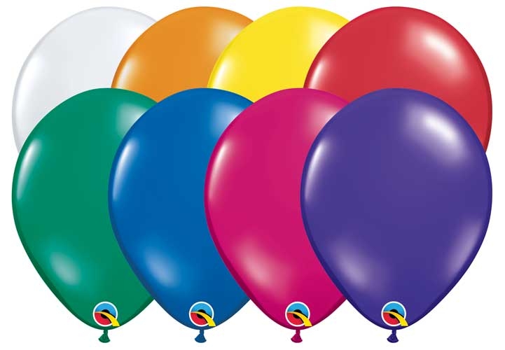 Q (100) 5" Jewel Assorted balloons