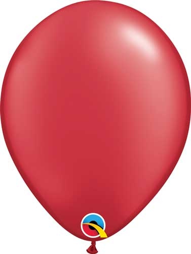 Q (100) 5" Pearl Ruby Red balloons