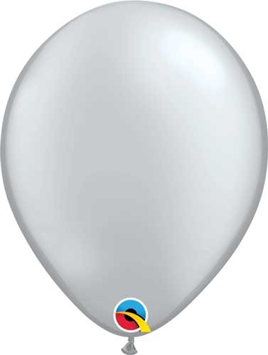 Q (100) 5" Pearl Silver balloons