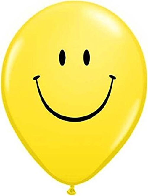 Q (100) 5" Smile Happy Face Yellow balloons