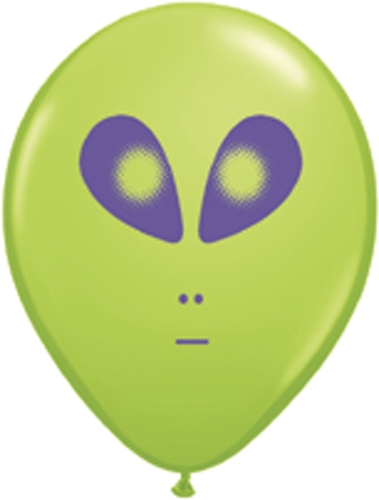 Q (100) 5" Space Alien Lime balloons