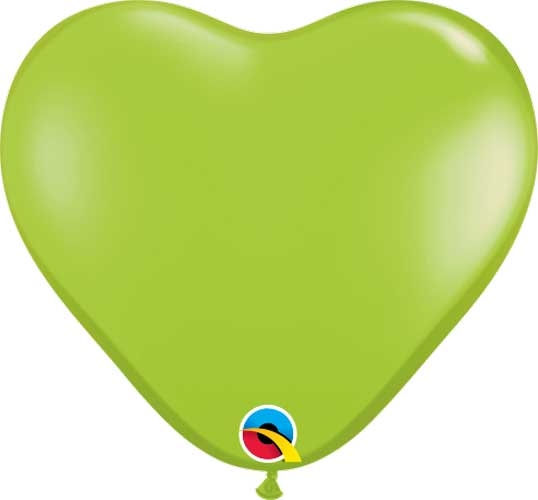 (100) 6" Fashion Heart - Lime Green balloons