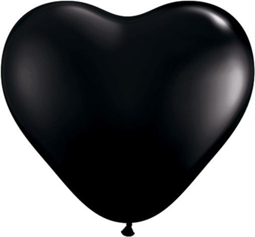 (100) 6" Fashion Heart - Onyx Black balloons