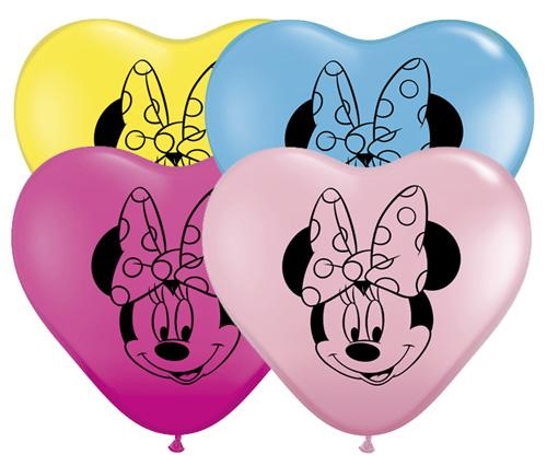 (100) 6" Heart - Minnie Mouse Face - Ast balloons