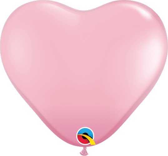 (100) 6" Heart Standard Pink balloons
