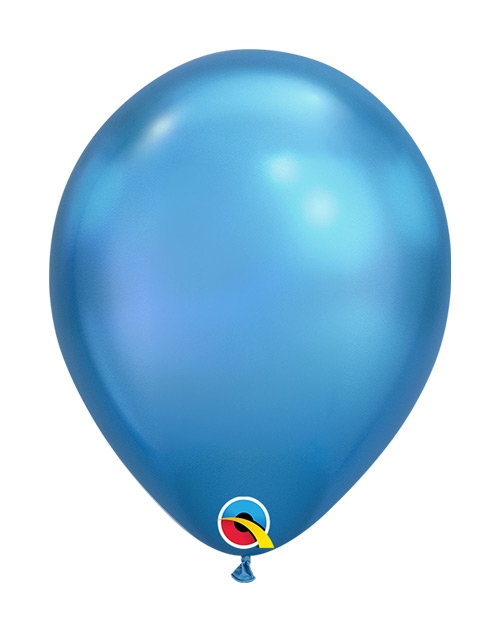 Q (100) 7" Chrome Blue Balloons balloons