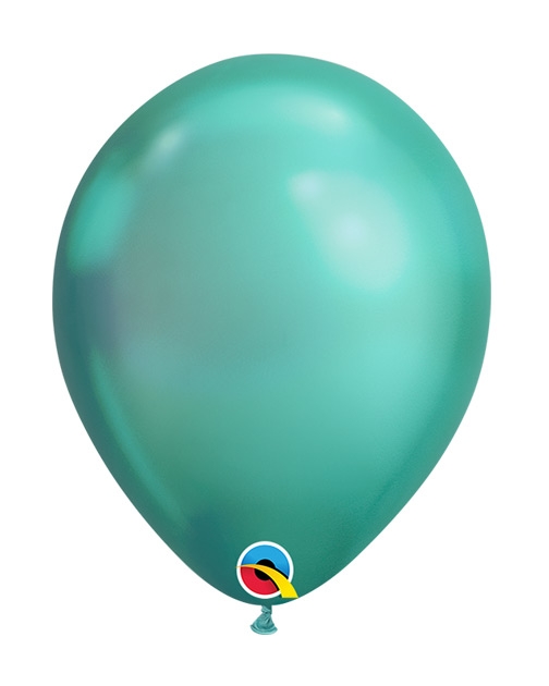 Q (100) 7" Chrome Green Balloons balloons