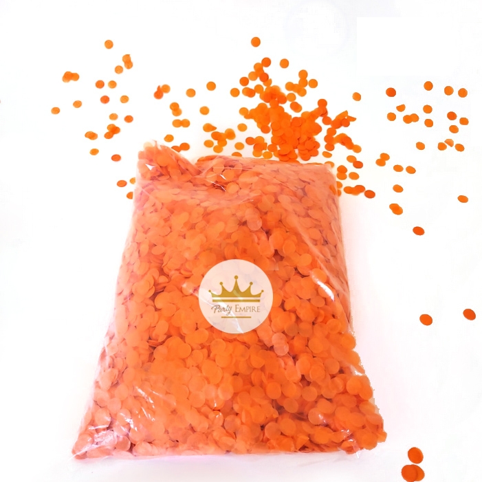(100gr) 1cm Round Tissue Paper Orange Confetti