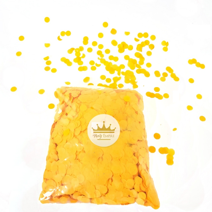 (100gr) 1cm Round Tissue Paper Yellow Confetti