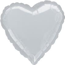 32" Foil Heart Metallic Silver balloon