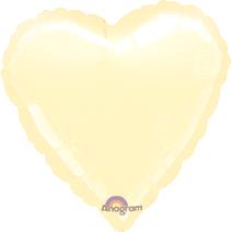 32" Foil Heart Metallic Pearl Ivory balloon