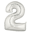 7" Megaloon JR - Number  #2 - Silver Airfill Heat Seal Required balloon