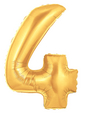 7" Megaloon JR - Number #4 - Gold* Airfill Heat Seal Required balloon