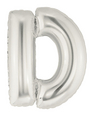 7" Megaloon JR - Letter D - Silver Airfill Heat Seal Required balloon