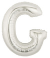 7" Megaloon JR - Letter G - Silver* Airfill Heat Seal Required balloon