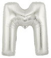 7" Megaloon JR - Letter M - Silver Airfill Heat Seal Required balloon