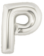 7" Megaloon JR - Letter P - Silver Airfill Heat Seal Required balloon