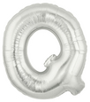 7" Megaloon JR - Letter Q - Silver Airfill Heat Seal Required balloon