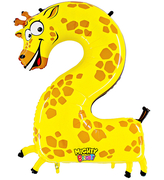 40" Megaloon Zooloon Number 2 Giraffe balloon