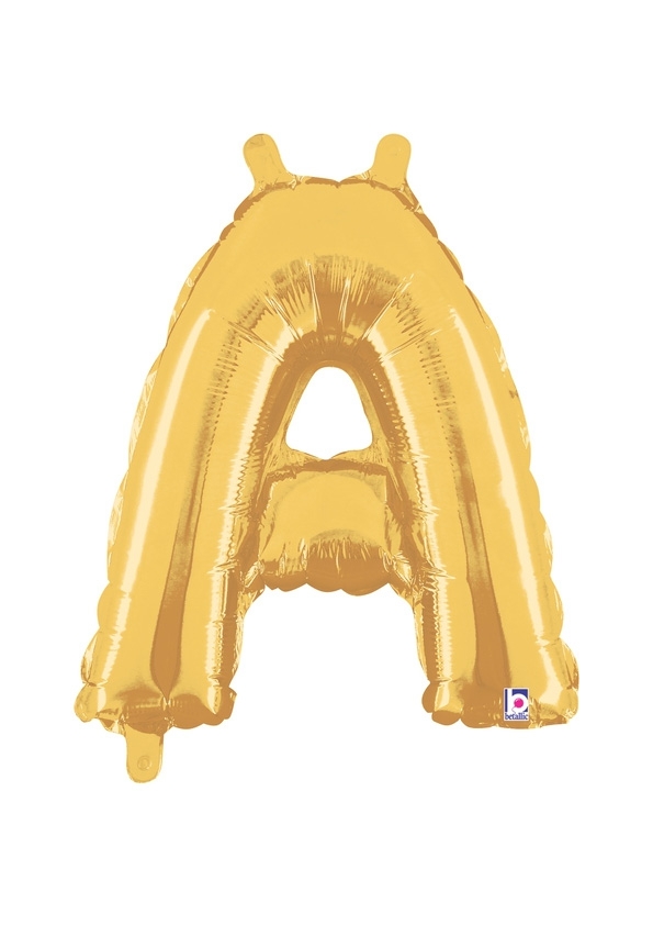 14" Letter A - Gold Packaged Self-Sealing Airfill balloon
