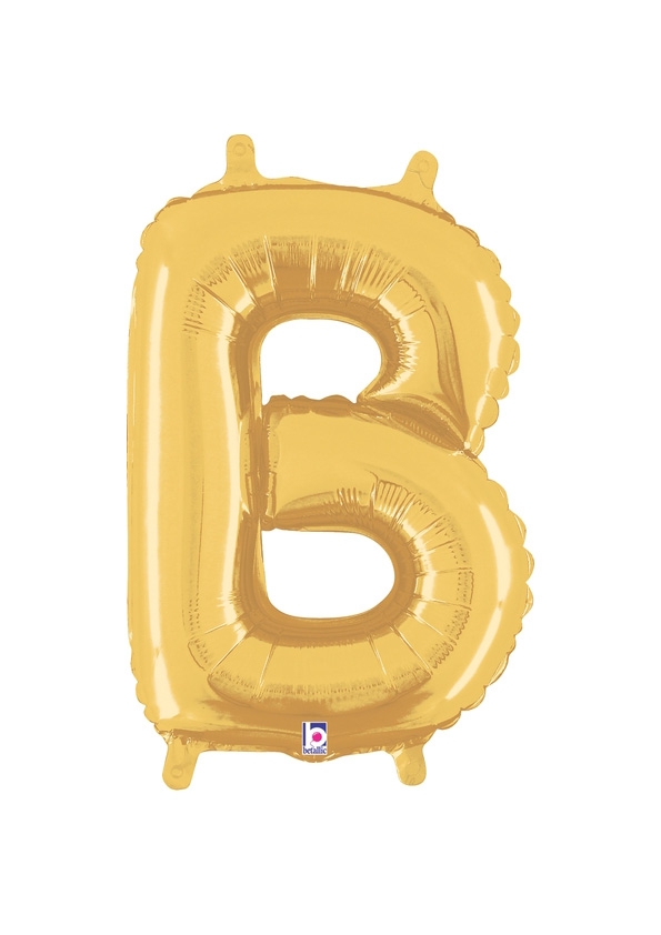 14" Letter B - Gold Packaged Self-Sealing Airfill balloon