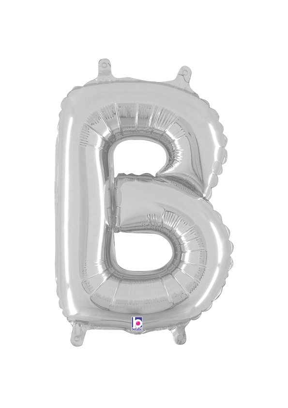 14" Letter B - Silver Packaged Self-Sealing Airfill balloon