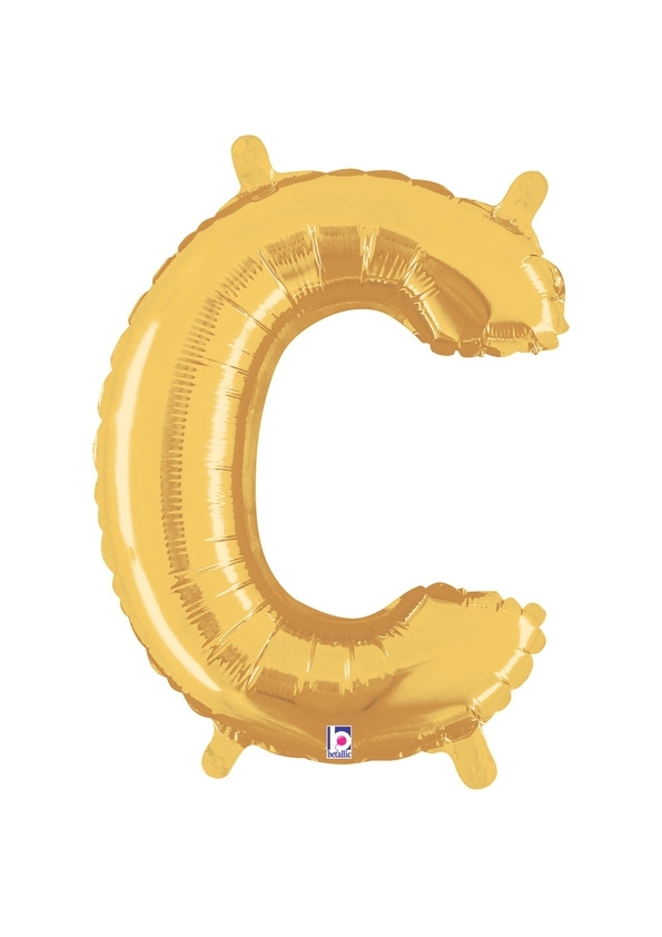 14" Letter C - Gold Packaged Self-Sealing Airfill balloon