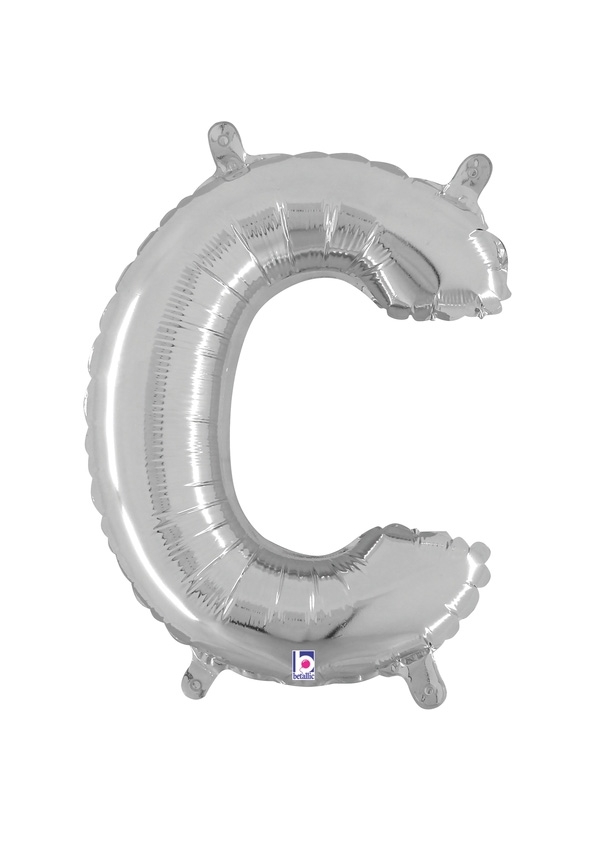 14" Letter C - Silver Packaged Self-Sealing Airfill balloon