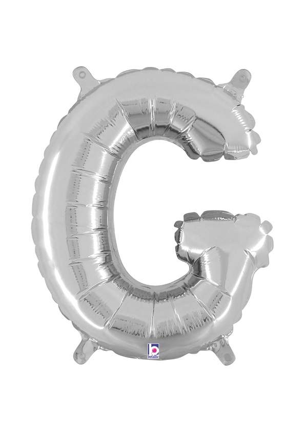 14" Letter G - Silver Packaged Self-Sealing Airfill balloon
