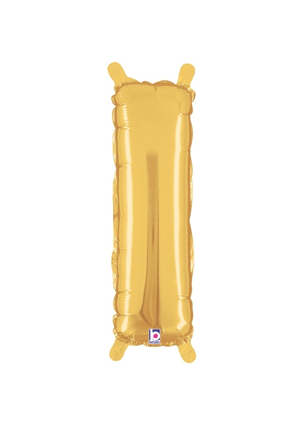 14" Letter I - Gold Packaged Self-Sealing Airfill balloon