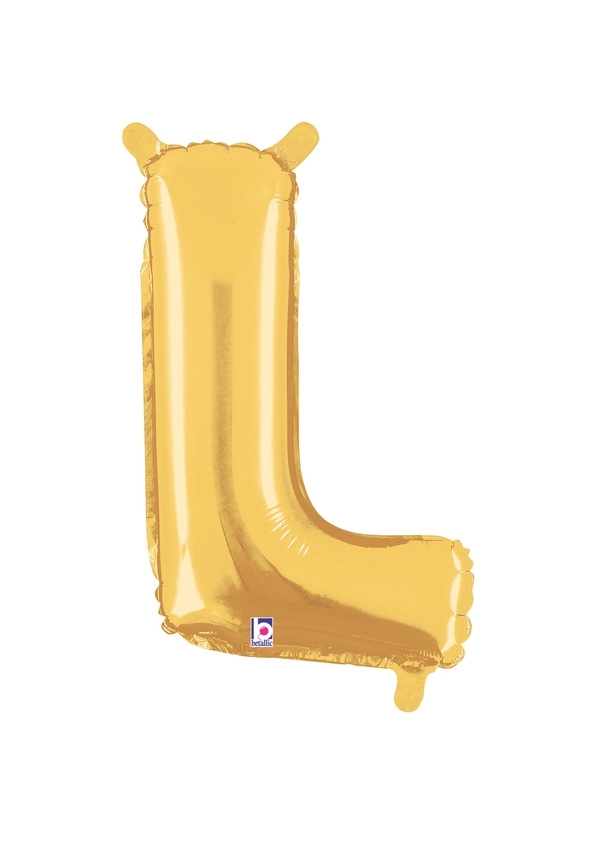 14" Letter L - Gold Packaged Self-Sealing Airfill balloon