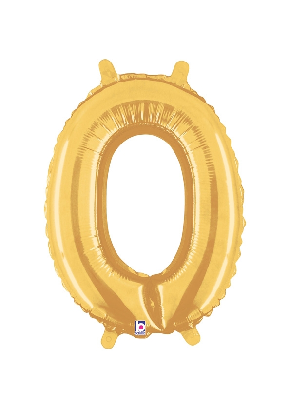 14" Letter O - Gold Packaged Self-Sealing Airfill balloon