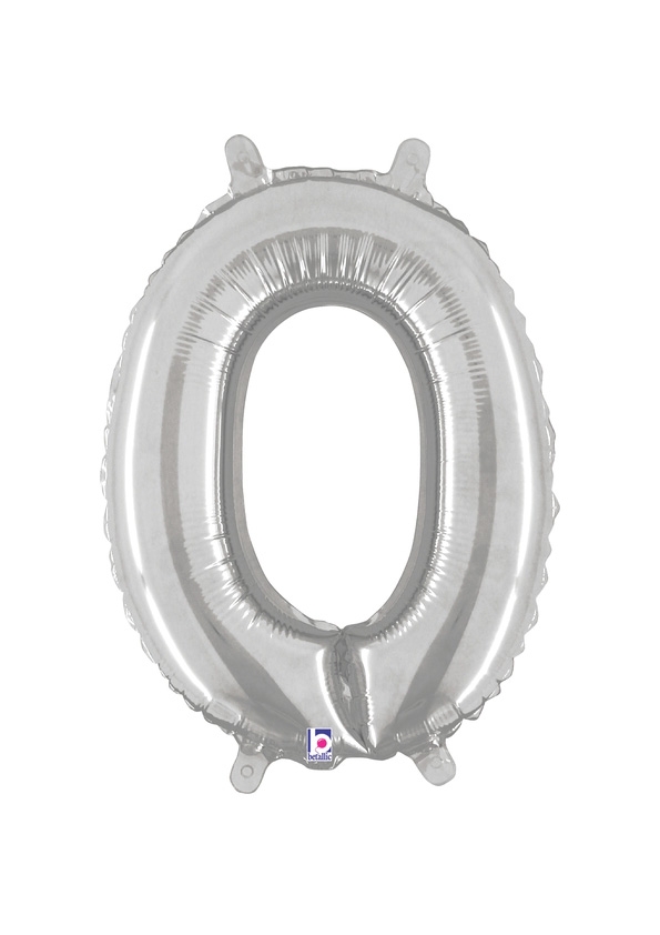 14" Letter O - Silver Packaged Self-Sealing Airfill balloon