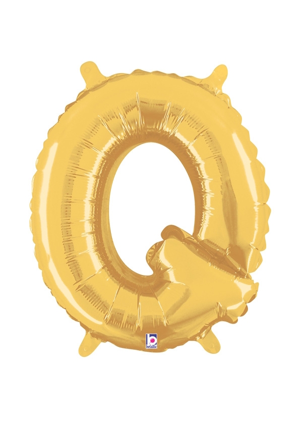 14" Letter Q - Gold Packaged Self-Sealing Airfill balloon