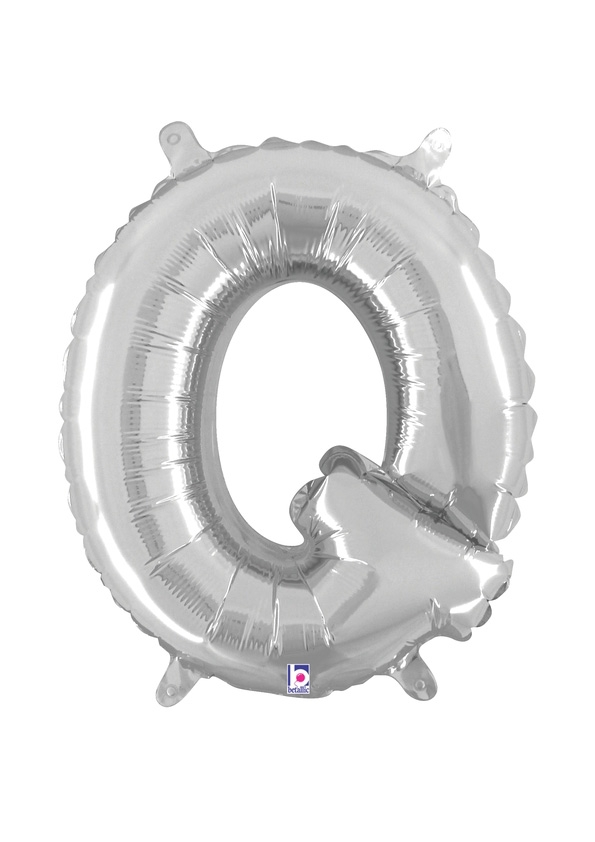 14" Letter Q - Silver Packaged Self-Sealing Airfill balloon