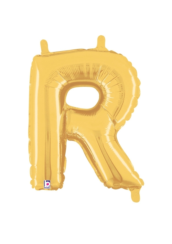 14" Letter R - Gold Packaged Self-Sealing Airfill balloon