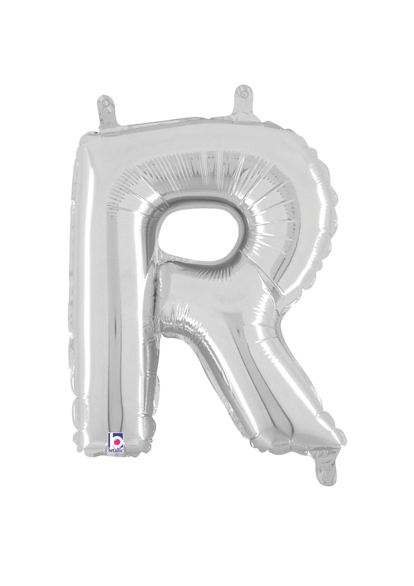 14" Letter R - Silver Packaged Self-Sealing Airfill balloon