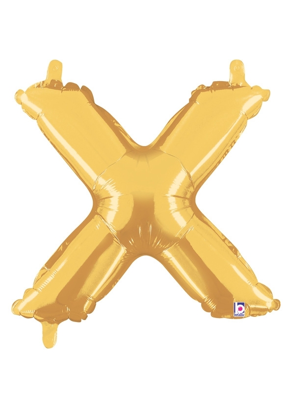 14" Letter X - Gold Packaged Self-Sealing Airfill balloon