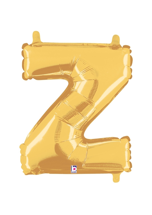 14" Letter Z - Gold Packaged Self-Sealing Airfill balloon