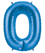 40" Megaloon Blue Number 0 balloon