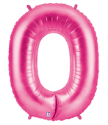 40" Megaloon Pink Number 0 balloon