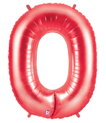 40" Megaloon Red Number 0 balloon