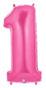 40" Megaloon Pink Number 1 balloon