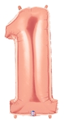 40" Megaloon - Number #1 - Rose Gold balloon
