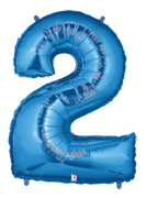 40" Megaloon Blue Number 2 balloon